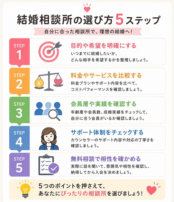 結婚相談所の選び方5ステップ