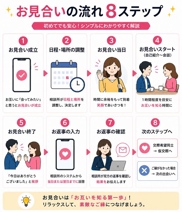 お見合いの流れ8ステップ