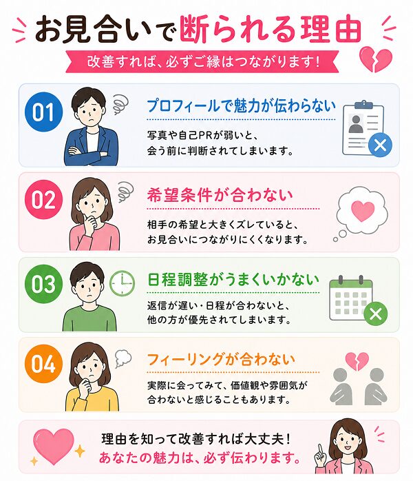お見合いで断られる理由