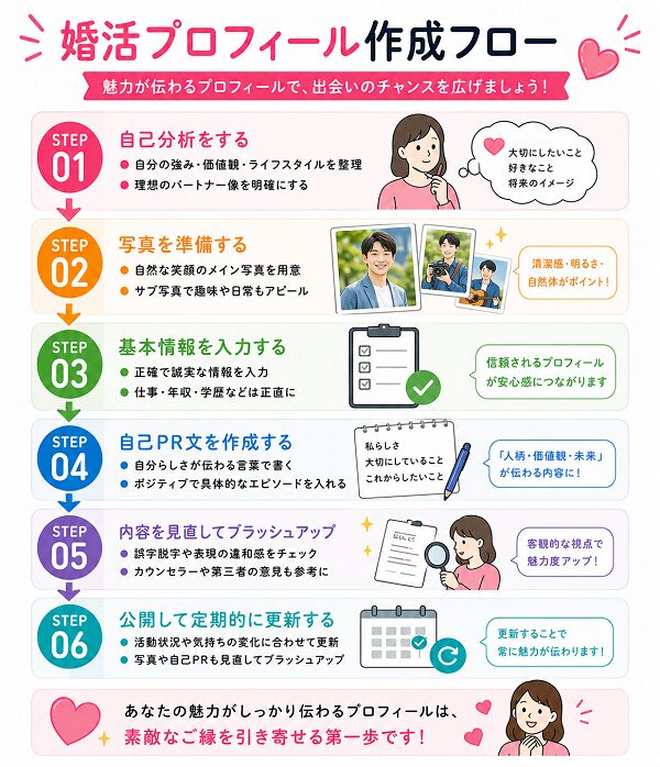 婚活プロフィール作成フロー