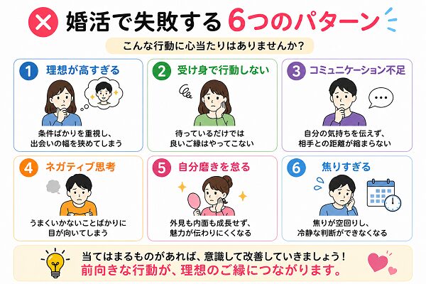 婚活で失敗する6つのパターン