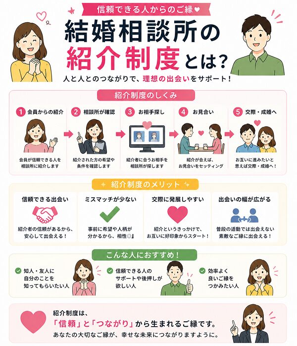 結婚相談所の紹介制度とは？