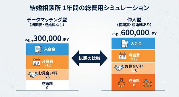 1年間活動した場合の総費用シミュレーション
