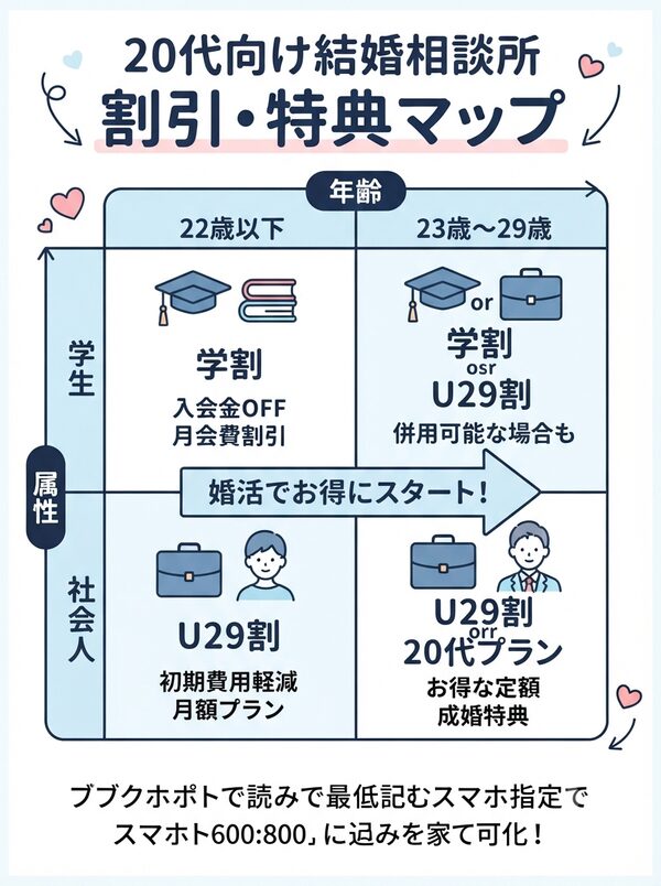 20代向け割引・特典マップ（全体像）