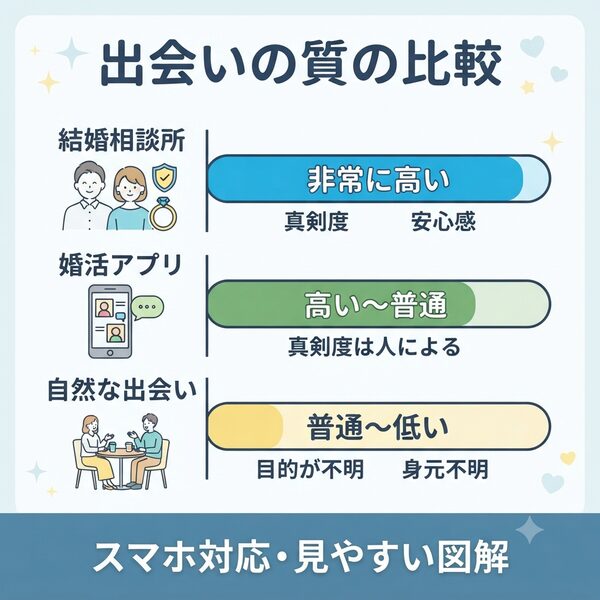「出会いの質」比較チャート