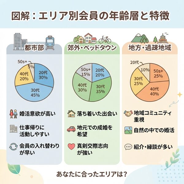 エリア別会員の年齢層と特徴