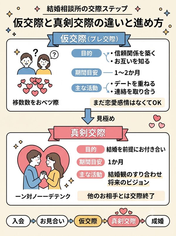 仮交際と真剣交際の違いと進め方