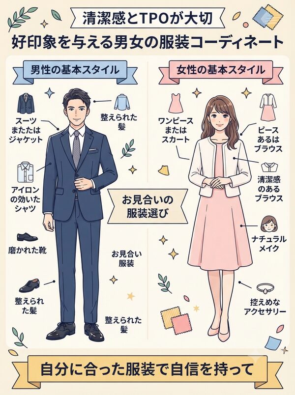 好印象を与える男女の服装コーディネート