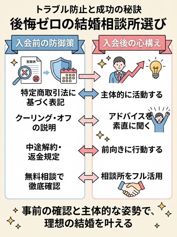 入会後の後悔を防ぐためのトラブル対策と防御策