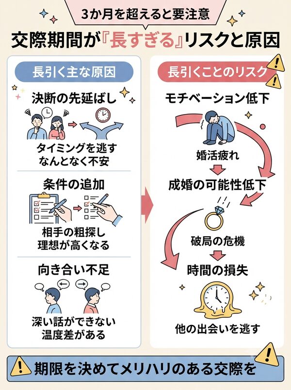 交際期間が「長すぎる」リスクと原因