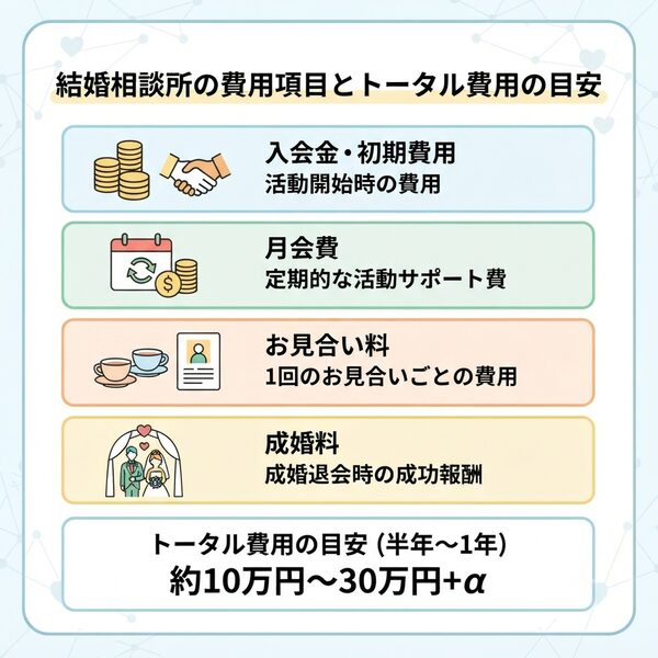 結婚相談所の費用項目とトータル費用の目安