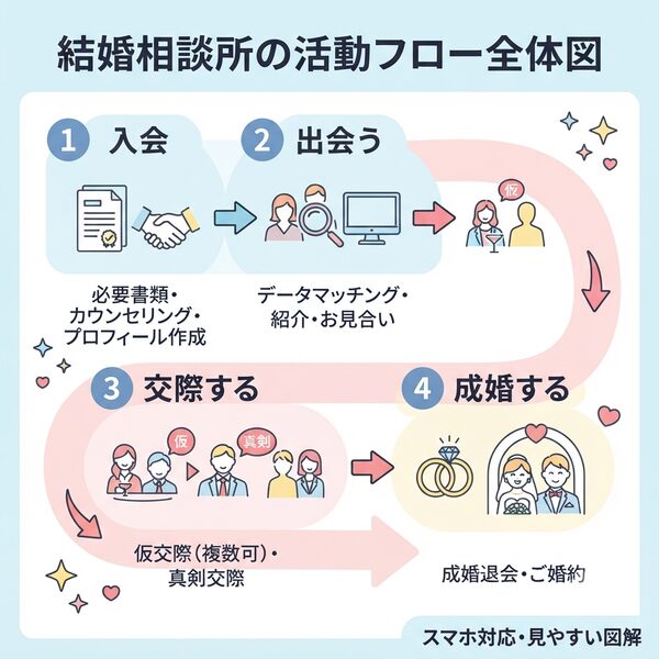 結婚相談所の活動フロー全体図