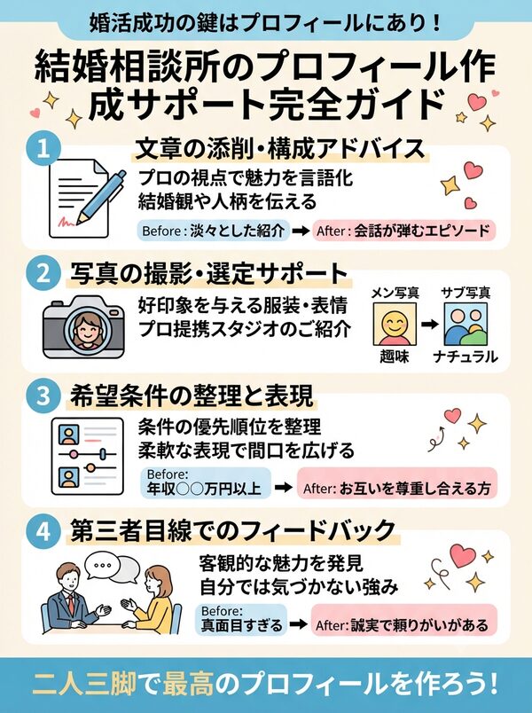 結婚相談所のプロフィール作成サポート完全ガイド