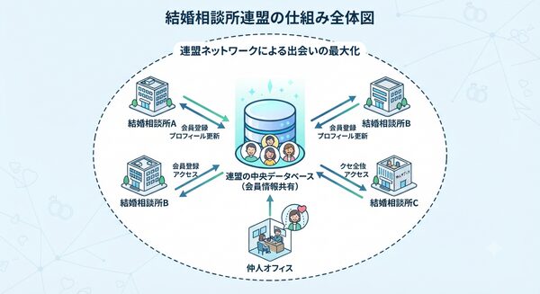 結婚相談所連盟の仕組み全体図