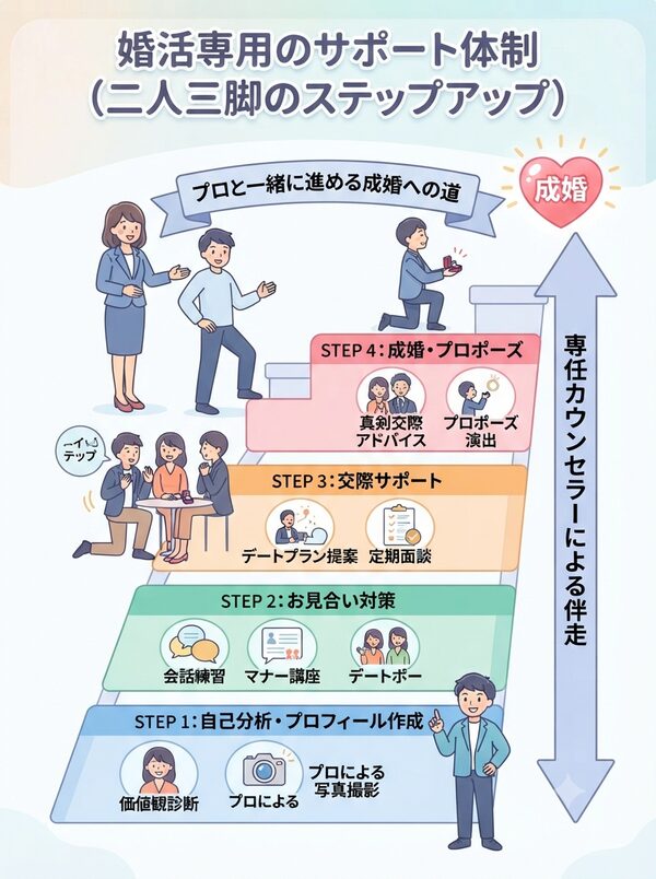 婚活専用のサポート体制