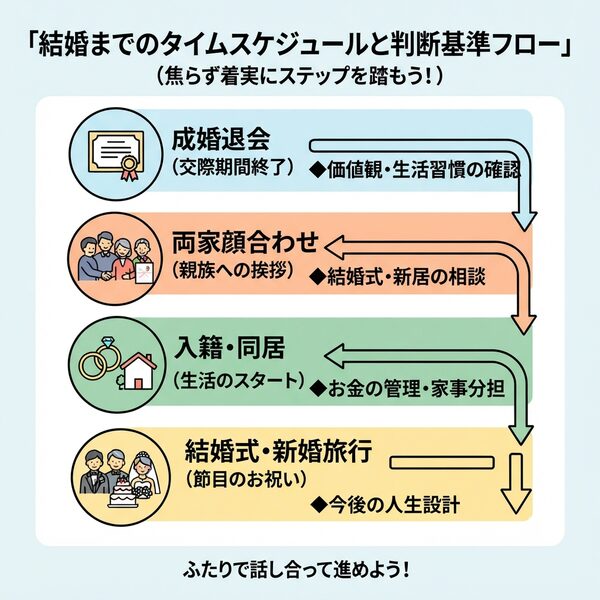 結婚までのタイムスケジュールと判断基準フロー