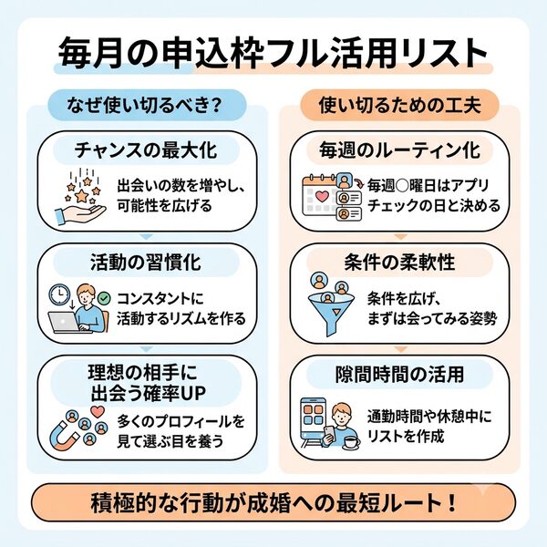 毎月の申込枠フル活用リスト