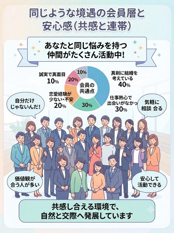 同じような境遇の会員層と安心感