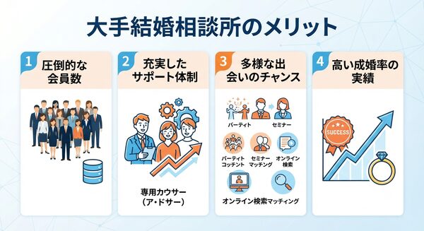 大手結婚相談所のメリット