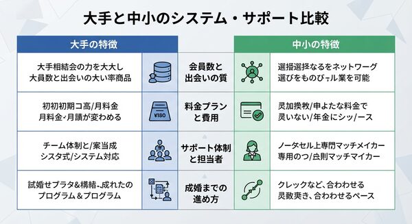 大手と中小のシステム・サポート比較