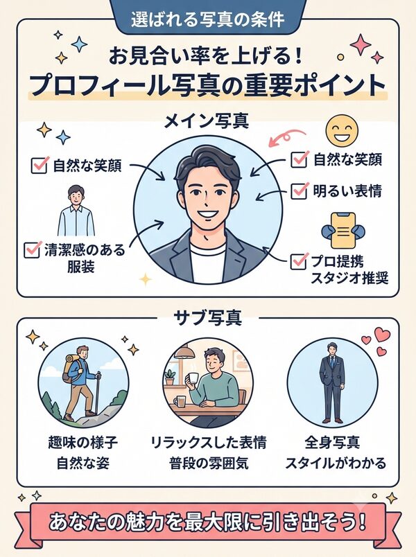 お見合い率を上げる！プロフィール写真の重要ポイント