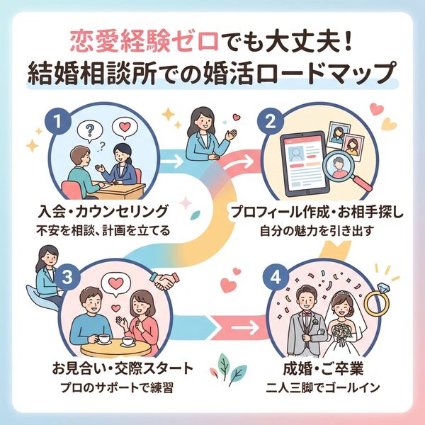 恋愛経験ゼロでも大丈夫!結婚相談所での婚活ロードマップ