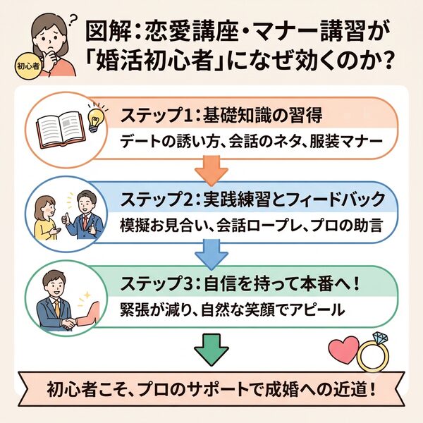 図解：恋愛講座・マナー講習が「婚活初心者」になぜ効くのか？