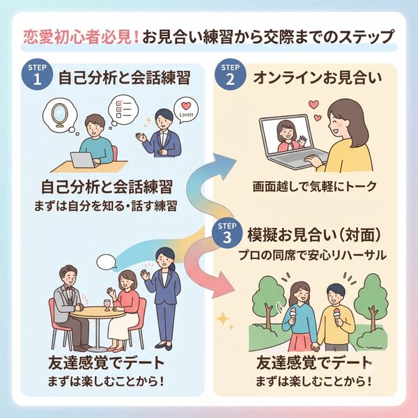 恋愛初心者必見!お見合い練習から交際までのステップ