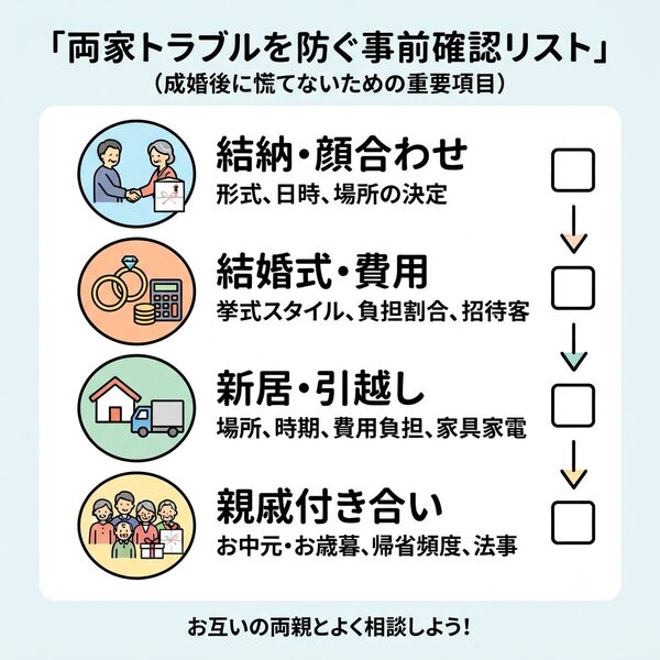 両家トラブルを防ぐ事前確認リスト
