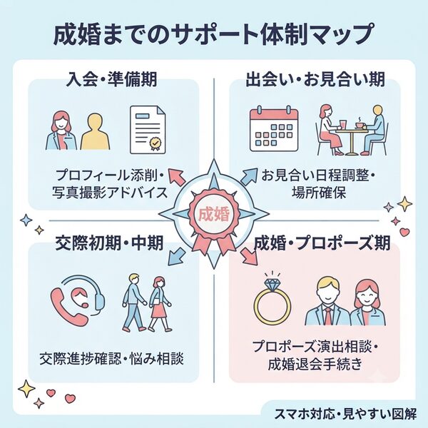 成婚までのサポート体制マップ
