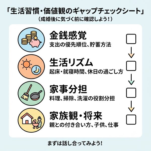 生活習慣や価値観のギャップ