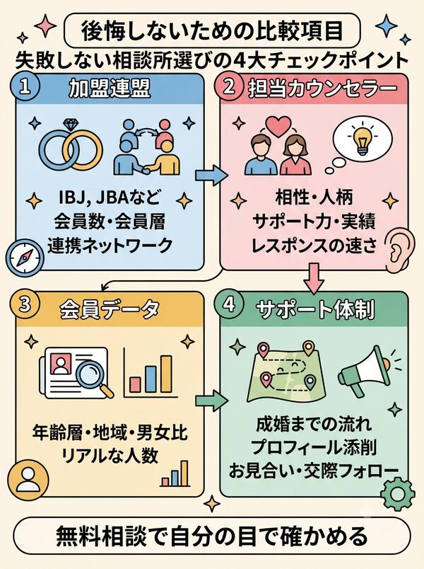 失敗しない相談所選びの4大チェックポイント