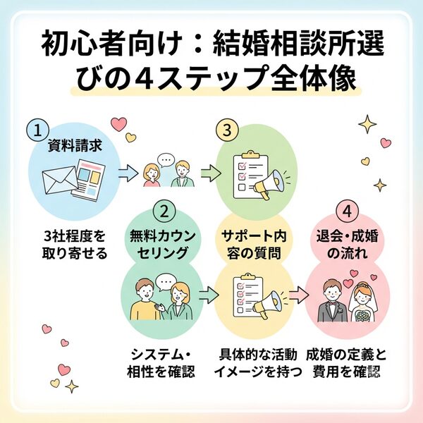 結婚相談所選びの4ステップ全体像
