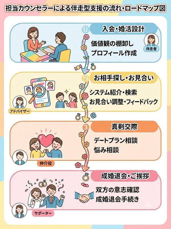 伴走型支援の流れ・ロードマップ図