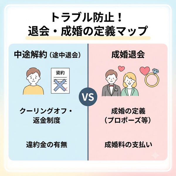 トラブル防止!退会・成婚の定義マップ