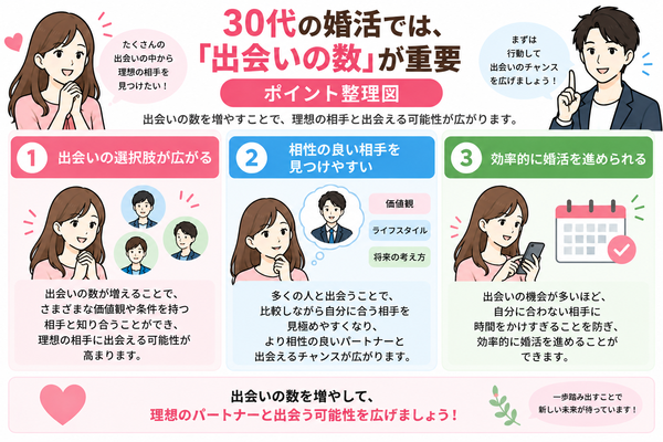 30代の婚活では、「出会いの数」が重要