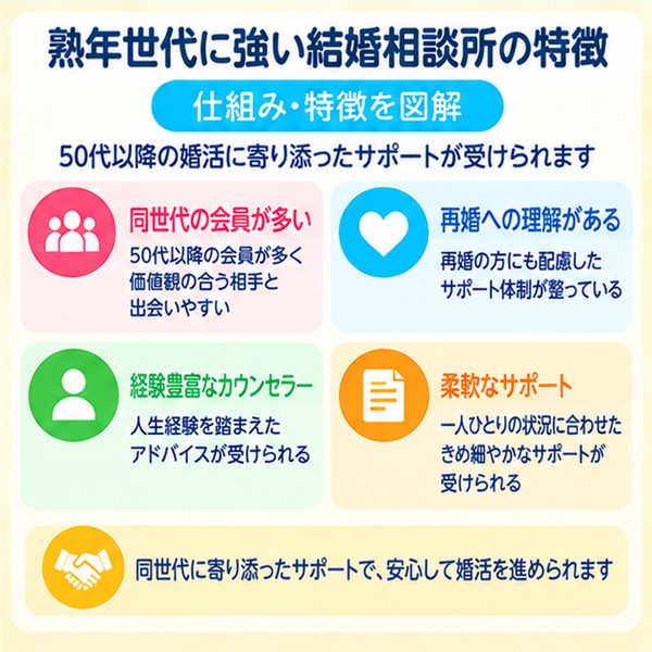 熟年世代に強い結婚相談所の特徴