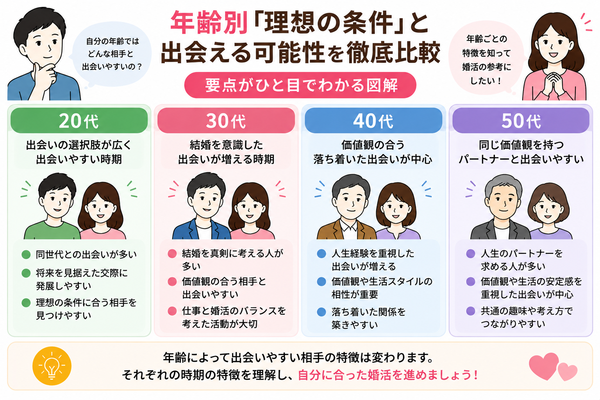 年齢別「理想の条件」と出会える可能性を徹底比較