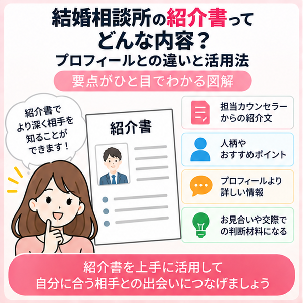 結婚相談所の紹介書ってどんな内容?プロフィールとの違いと活用法