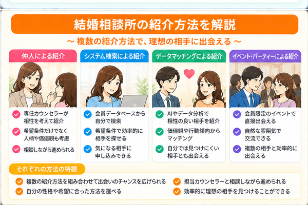 結婚相談所の紹介方法を解説