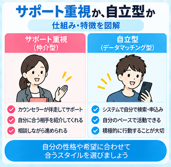 サポート重視か、自立型か