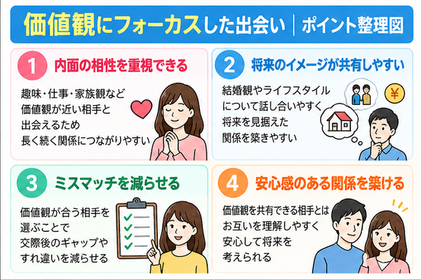 価値観にフォーカスした出会い