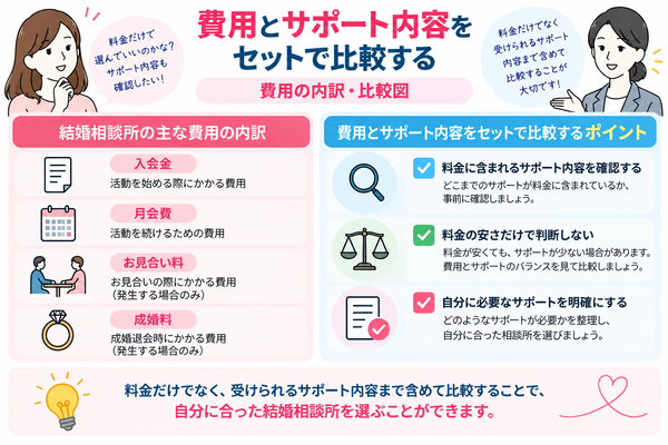 費用とサポート内容をセットで比較する