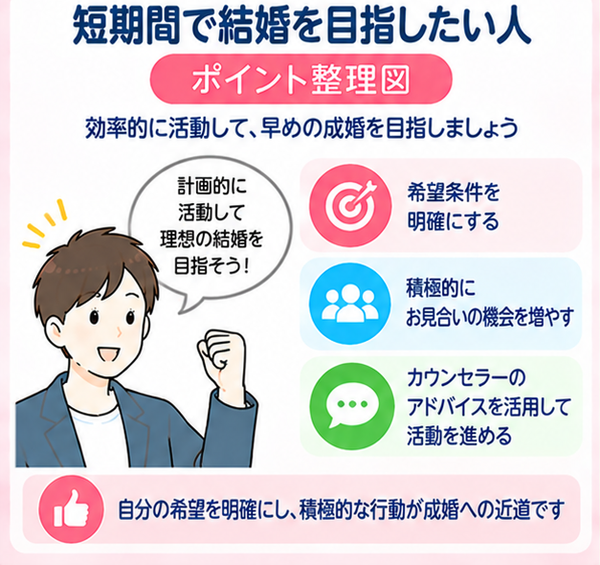 短期間で結婚を目指したい人