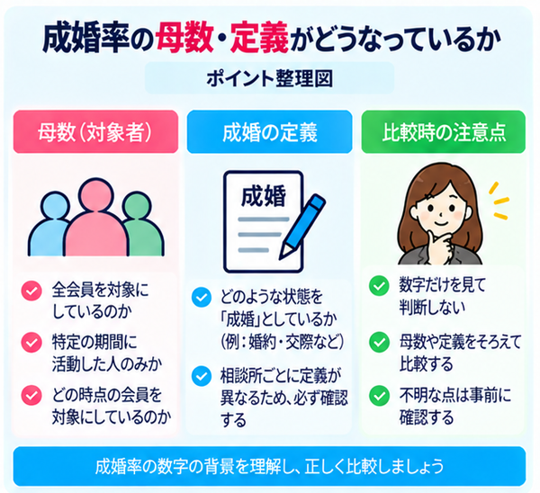 成婚率の母数・定義がどうなっているか