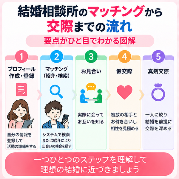 結婚相談所のマッチングから交際までの流れ