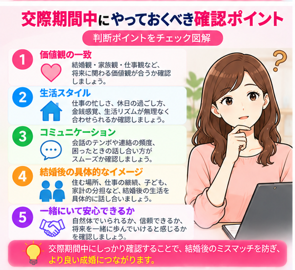 交際期間中にやっておくべき確認ポイント