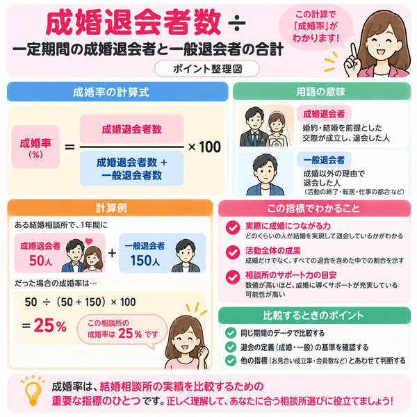 結婚相談所の成婚率はどう計算する?|計算方法の一例
