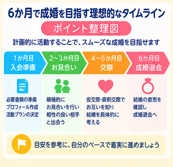 6か月で成婚を目指す理想的なタイムライン