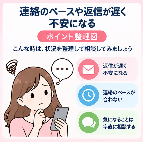 連絡のペースや返信が遅く不安になる